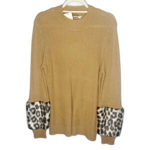 Michael Kors Dark Camel Knot Sweater Large NWT